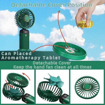 Portable Fan, Mini Fan Personal Fan Handheld Fan Usb Rechargeable Small Fan Foldable Desk Fan 5000Mah Battery 16H Max Cooling