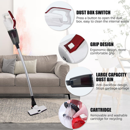 Handheld Cordless Vacuum Cleaner 8500Pa Powerful Suction Stick Vacuums Portable Electric Brooms Lightweight Wireless Vacuum Cleaner For Hardwood Floor Pet Hair Car & Home Cleaning