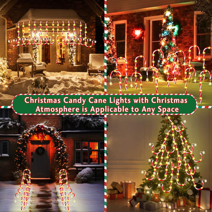 Christmas Decorations 10 Pack 22" Solar Christmas Candy Cane Lights Waterproof,Christmas Lights Outdoor Pathway with 8 Modes,Outdoor Christmas Decorations Outside for Walkway Yard Garden/Pathway
