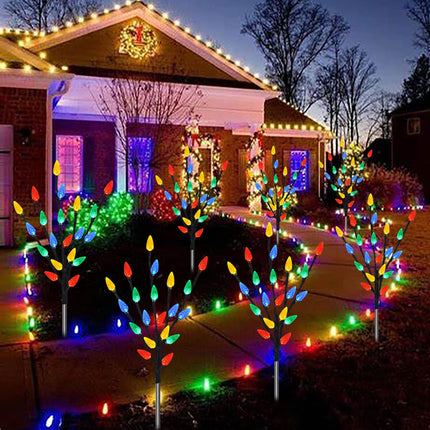 d 6 Packs 120 LED C6 Solar Christmas Lights, Outdoor Christmas Decorations Yard Lights, 8 Modes Waterproof Christmas Pathway Lights for Christmas Decorations Outdoor Yard Patio Cemetery Grave