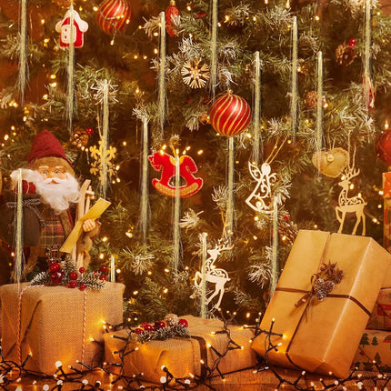 20000 Christmas Strands Iridescent Tinsel Icicles Gold 19.7" Foil Fringe Ornaments Garland for Hair Christmas Tree Xmas Decorations Birthday Party Wedding Engagement Bridal Indoor Outdoor