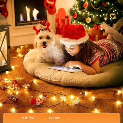Brightown LED Christmas Mini Lights, 39Feet 100 LED Clear Bulbs String Lights with 8 Light Modes, Connectable Fairy Lights Plug in for Outdoor Xmas Trees Garland Wreath Holiday Decorations, Warm White