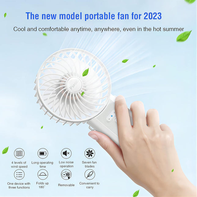 Handheld Fan, Mini Portable Fan With Lanyard，4 Speeds Level Personal Fan, 180 Degree Foldable Desk Fan For Travel Outdoor Office