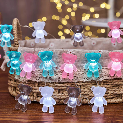 JASHIKA Teddy Bear Decorative Lights Teddy Bear s Cute Indoor String Lights Bedroom Fairy Lights Christmas lights Valentine’s Day Decor 8.5ft 20LED USB or Battery Operated String Lights Ornaments