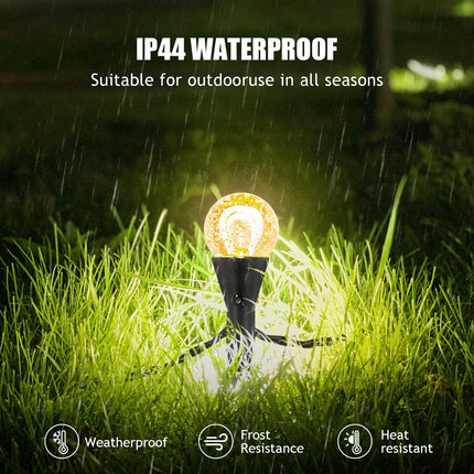 19FT Solar Powered Lights for Outside 20 LED Small Globe Bulbs Walkway Ground Lights 8 Modes IP44 Waterproof for Garden Decor Solar Lights Outdoor for Path Patio Landscape Lawn Yard Christmas Decor