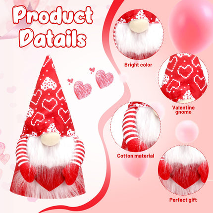 Valentine's Day Gnome Tree Topper with Top Hat Tree Topper Gnome Tomte Tree Ornament Treetop Christmas Tree for Valentine's Day Wedding Holiday Party Supplies Home Decorative Party