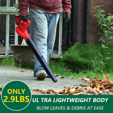 Cordless Leaf Blower, T TOVIA 150MPH 140 CFM Electric Mini Handheld Leaf Blower, 21V Battery Powered Lightweight Blower for Gutter, Patio, Jobsite, Yard, Tools Only
