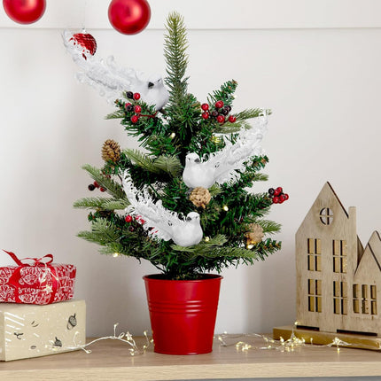 24pcs Artificial White Doves Decoration with Metal Clips, White Feathered Mini Birds Clip on Tree Ornaments for DIY Crafts Christmas Tree Ornaments, Wreaths, Wedding Decor