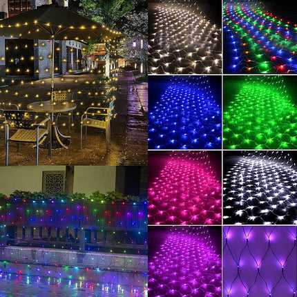 300LED Net Lights, 14.8ft x 5ft 8 Modes Connectable Christmas Outdoor String Mesh Lights, Waterproof Decorative Fairy Lights Plug in for Xmas Tree Bushes Holiday Garden Wedding Party - Warm White