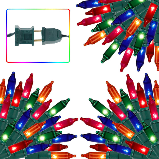 3 Sets Christmas Lights, 150 Count 33 FT Each Mini String Lights, Green Wire Fairy Lights, 120V UL Connectable Xmas Tree Lights for Holiday Winter Patio Party Outdoor Decoration, Multicolor