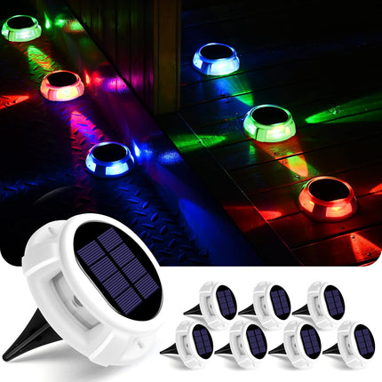 Solpex Solar Deck Lights Outdoor 8 Pack, Solar Halloween Lights, Solar Dock Lights Waterproof Led Lights For Steps, Garden, Groun
