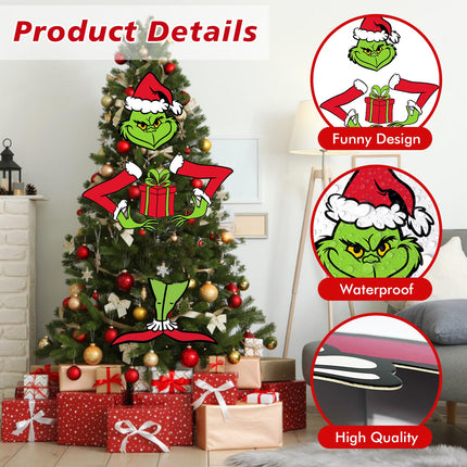 Funny Christmas Decorations for Tree - Christmas Thief Cutouts Hanging Decorations Christmas Tree Topper for Holiday Xmas Home Party Decorations