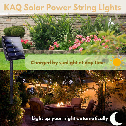 Solar String Lights Outdoor Waterproof 2PK 200LED 66FT Twinkle Lights Solar Powered LED Light Green Wire with 8 Modes for White Christmas Lights Tree Party Wedding Garden Decorations (Warm White)