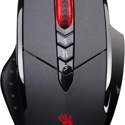 Bloody V7 Ergonomic Claw Grip Gaming Mouse with Rubberized Black Coating - Macros/Scripting/Automation - 8 Programmable Buttons - 3200 DPI