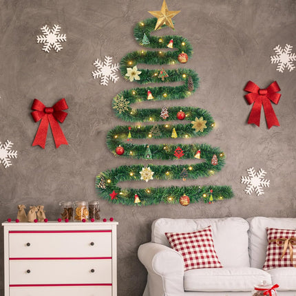 Ouddy Decor 19.7 Ft Lighted Christmas Garland Decorations, 60 Led Pre-lit Christmas Garland with Lights Battery Operated for Outdoor Indoor Party Home Winter Year Christmas Decor, Warm White