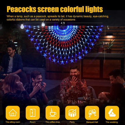 DDMY American Flag Lights 4th of July Lights with 243 Super Bright LEDs Waterproof Patriotic Lights Flag Net Light of The United States for Memorial Day/4th of July Independence Day/Yard/Garden Decor