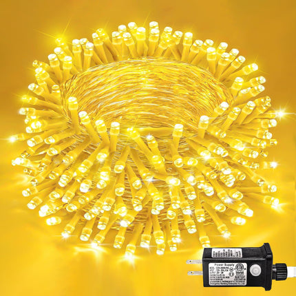 250 LED Christmas Lights Outdoor, 82ft 8 Modes Clear Wire Christmas String Lights Indoor, Plug in Twinkle Fairy Lights for Bedroom Wedding Tree Christmas Decorations, Warm White