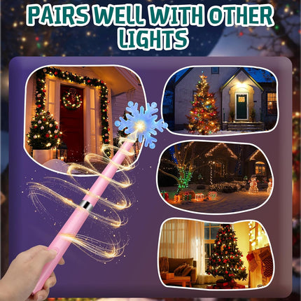 Wireless Remote Control Outlet, Magic Light Wand for Christmas Tree Lights and Home Decoration Lights, Remote Light Switch with Music, Christmas for Kids/Friends/Family, Pink