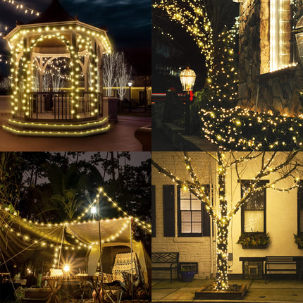 394 FT 1000 LED Christmas Lights Outdoor Waterproof Christmas Tree Lights with Remote Timer 8 Modes Green Wire Plug Fairy Lights Indoor Twinkle String Lights Xmas Decorations (Warm White)