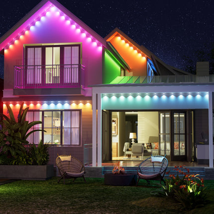 Permanent Christmas Lights Outdoor 100ft, Permanent Outdoor Lights with App/Remote Control, Smart Eave Lights with 72 LED Beads, IP67 Waterproof Outdoor Lighting for Holiday, Christmas, Daily
