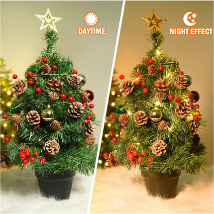 Rocinha Christmas Garland with Lights Battery Operated 7.2 Ft 20 Pinecones Red Berry Garland with Lights Prelit Garland for Mantle Fireplace Table Indoor Outdoor Lighted Garland Decor