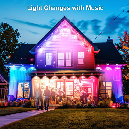 Permanent Outdoor Lights Pro, Warm White LED Christmas Eave Lights 30ft with 22 LED, Waterproof RGB Starry Eaves Lights with App/Remote for Christams, Halloween, Holiday, Party（White