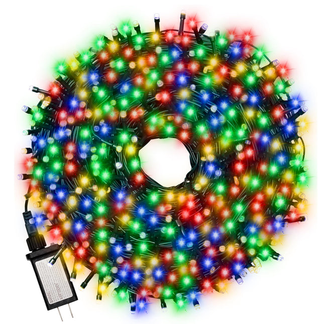 Christmas Light 1000 LEDs 336ft Green Cable Wire Fairy String Tree Twinkle Lights Plug in 12 Modes for Christmas Party, Outdoor, Garden, Wedding, Home Decoration (Multi Color)
