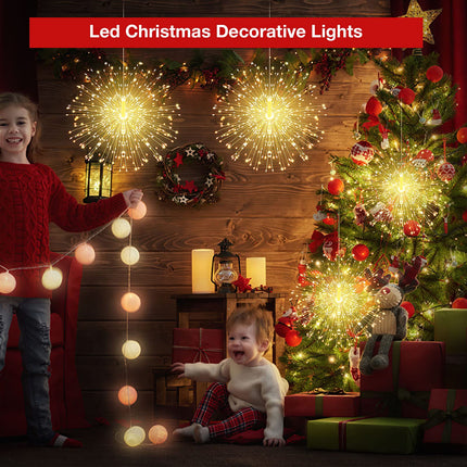 LetsFunny Fairy Christmas String Lights Copper Wire Lights, 225 LED DIY 8 Modes Dimmable Lights with Remote Control, Decorative Hanging Bursting Star Lights Christmas Indoor Outdoor Decoration