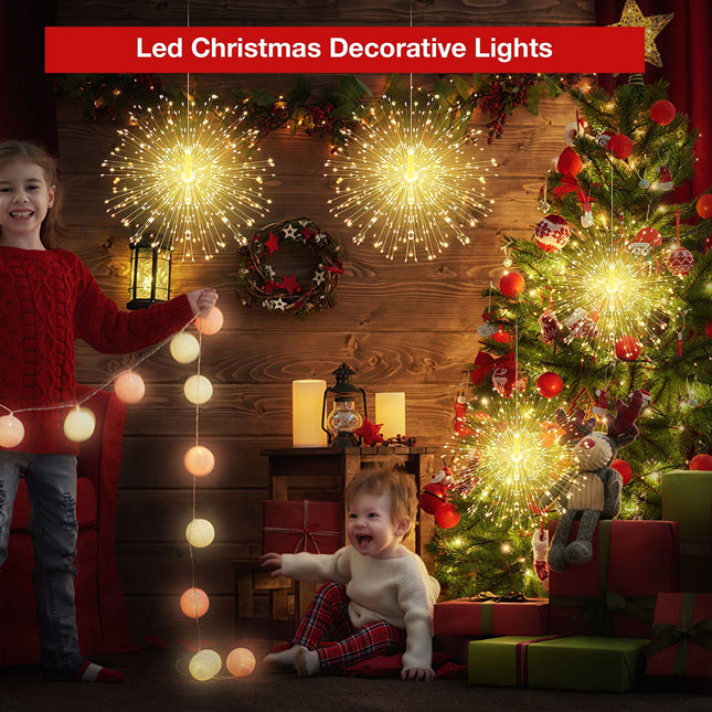 LetsFunny Fairy Christmas String Lights Copper Wire Lights, 225 LED DIY 8 Modes Dimmable Lights with Remote Control, Decorative Hanging Bursting Star Lights Christmas Indoor Outdoor Decoration