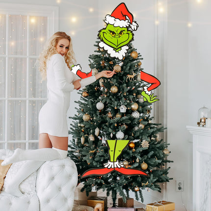 Christmas Tree Topper Decor - Christma Decor for Fence Garage Holiday Xmas Home Party Decor
