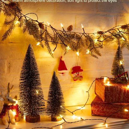 Battery Operated Christmas String Lights, 8ft 20 LED Mini Lights with Timer, Christmas Tree Lights for Indoor Outdoor Bedroom Wedding Party Holiday Xmas Decoration，Warm White