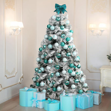 Christmas Ornaments Shatterproof Balls Decorations - 36pcs Teal Ornaments for Xmas Tree Small Christmas Baubles Set, 2.36inches 60mm