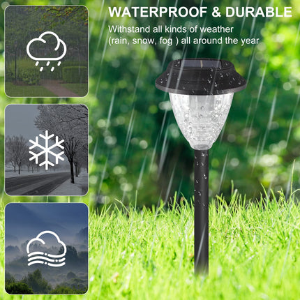 Solar Pathway Lights, Solar Garden Light Longer Lighting IP67 Waterproof 2 Lighting Modes&High-Brightness LED Path Lights for Outdoor Walkway Yard, Christmas Decor (6)