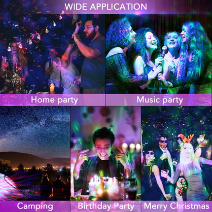 USB Mini Disco Ball Party Lights, Sound Activated DJ Stage Strobe Lights, Portable Led Car Atmosphere Lights for Xmas Stocking Stuffers, Parties, Karaoke, Bar (4 Packs)