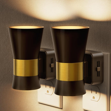 Briignite Night Light Plug into Wall, Vintage Dimmable LED Night Lights 0-100LM with Auto Dusk to Dawn, Christmas s, 1W 3000K Country Night Light from for Bathroom, Hallway, Bedroom, Kids, 2 Pack