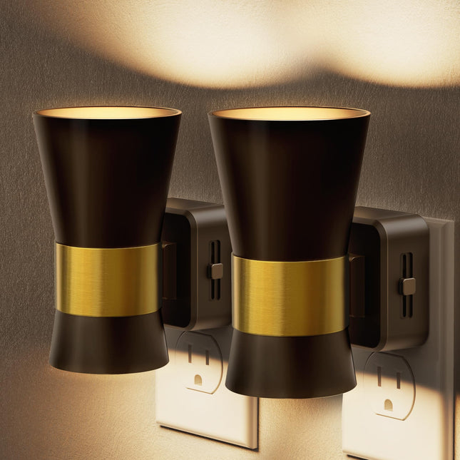 Briignite Night Light Plug into Wall, Vintage Dimmable LED Night Lights 0-100LM with Auto Dusk to Dawn, Christmas s, 1W 3000K Country Night Light from for Bathroom, Hallway, Bedroom, Kids, 2 Pack