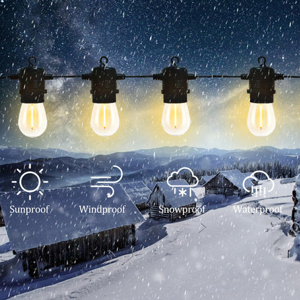 S14 LED 25FT Patio Outdoor String Lights, 8+1 Shatter-Proof LED Bulbs, Hanging Backyard Lights, for Outdoor terraces, Backyard Garden Balcony Decorations, Small Restaurants, and Commercial uses