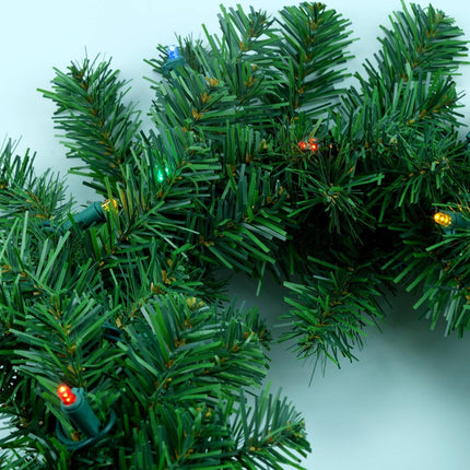 9 Feet Christmas Garland with 50 Multicolor Lights, Artificial Pine Garland with LED String Lights (Multicolor Light)