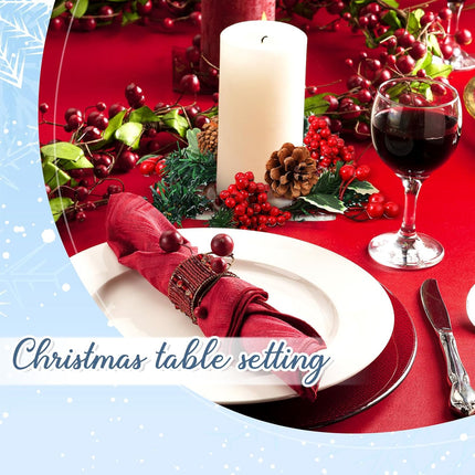 Set of 8 Christmas Candle Rings Christmas Wreaths Berry Pinecone Red Poinsettia Candle Wreaths Rings Mini Christmas Candleholders Xmas Wreath Candle Holder for Christmas Centerpiece(Cute)