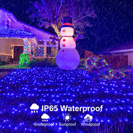 66ft 200 LED Christmas Lights Outdoor, String Lights with 8 Modes Waterproof, Plug in Fairy Tree Lights Green Wire for Indoor House Garden Wedding Holiday Decorations, Blue