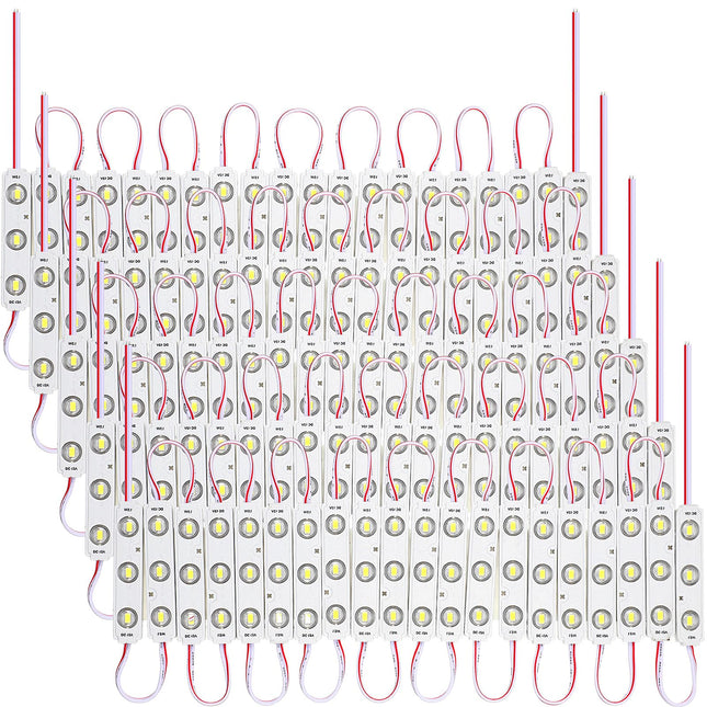 100 Pcs LED Module Replacement Lights for Inflatables White 6000K 100Ft 5730 SMD 150LM Per LED Module Waterproof Inflatable LED Light Replacement with Tape Adhesive Backside for Christmas