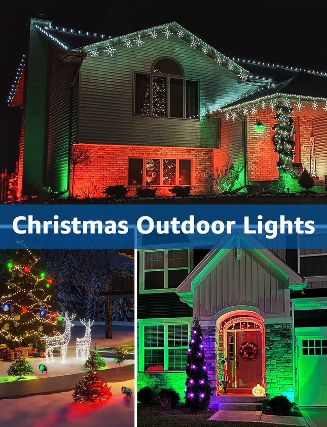 SUNVIE Christmas Spotlight Outdoor Color Changing Landscape Lighting 12W LED Spot Lights Outdoor with Remote Control 120V Waterproof Colored Spotlights for Outside House Garden Tree Decoration, 6 Pack