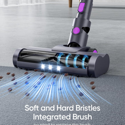 Tatian Cordless Vacuum Cleaner,23Kpa Powerful Cordless Vacuum,40 Mins Runtime,Detachable Battery,1.5L Dust Cup,6 In 1 Lightweight Cordless Stick Vacuum Cleaner For Hardwood Floor Pet Hair,Car,Redrose