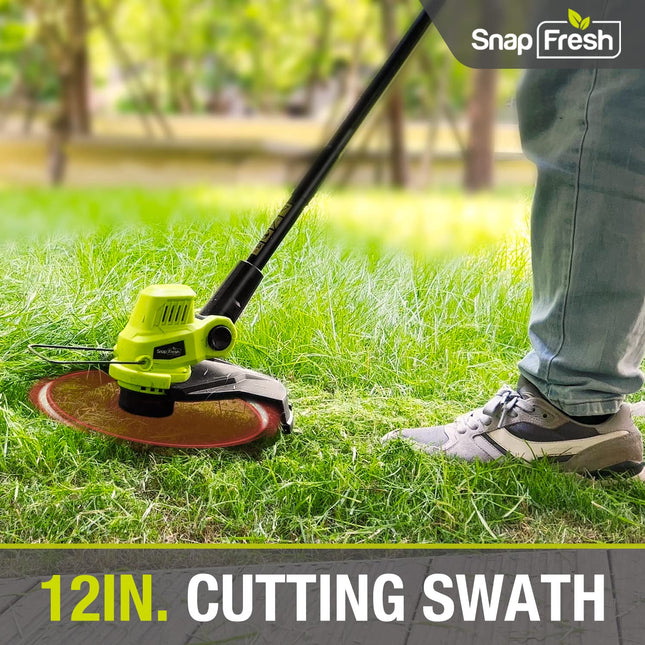 Cordless String Trimmer - SnapFresh 20V Line String Trimmer, Electric LawnTrimmer w/ Battery & Charger for Adjustable Angle Cutting, Lightweight String Trimmer / Edger in Garden & Outdoor