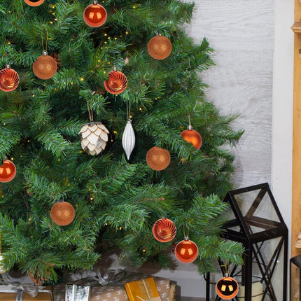 2.36" Orange Christmas Balls Ornaments 25 Pcs Shatterproof Christmas Ornaments Set Halloween Balls Ornaments Orange Ornaments for Christmas Tree Holiday Party