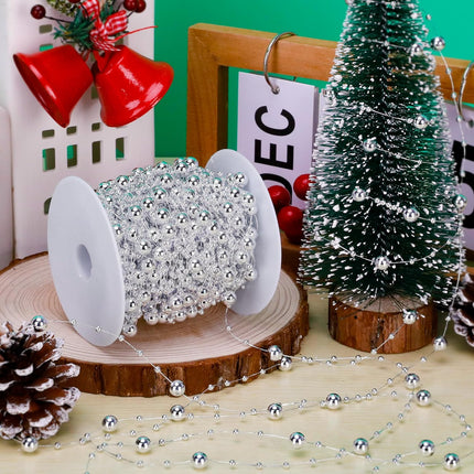 100 Feet Christmas Tree Decorations, Christmas 2 Sizes Hanging Beads Garland Chain, Christmas Tree Beads Trim Garland Decoration for Home Mantle Fireplace Wreath Xmas Tree Decor Supplies