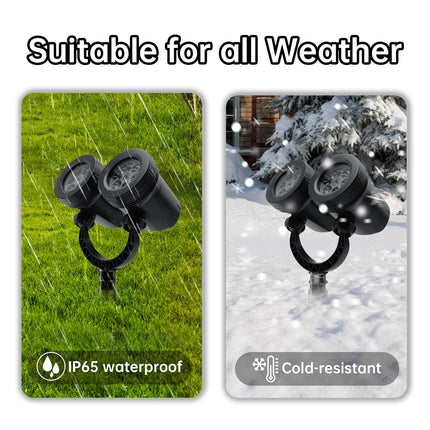 Gen Christmas Projector Lights Outdoor, Snowflake Projector Lights with Double Head, LED Snowfall Show Projector, Waterproof Landscape Decor for Halloween Christmas Party Holiday