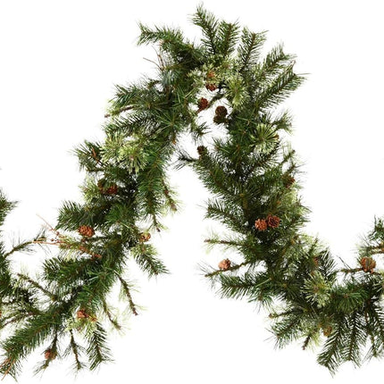 Vickerman 9' Long Mixed Country Pine Artificial Christmas Garland, Unlit - Faux Mixed Needle Christmas Garland - Indoor Seasonal Home Decor - Flexible Wire Spine