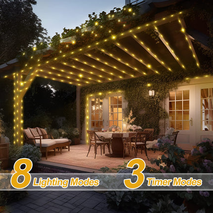 394 FT 1000 LED Christmas Lights Outdoor Waterproof Christmas Tree Lights with Remote Timer 8 Modes Green Wire Plug Fairy Lights Indoor Twinkle String Lights Xmas Decorations (Warm White)