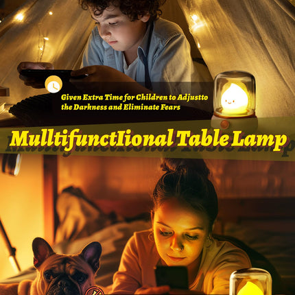 Ghost Campfire Night Light for Adult, Cute Flameless Kerosene Lamp, Rechargeable Portables Camping Light, Halloween Christmas Decor for Desktop, Bedroom, Sink Counter Lighting